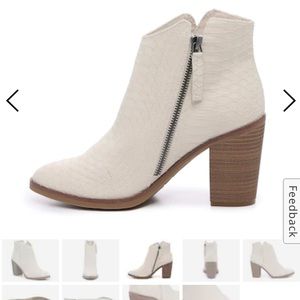 Mia Patton White Ankle Boots
